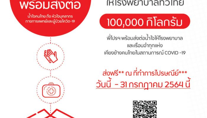 ไปรษณีย์ไทยขยายปลายทาง ส่งความห่วงใยช่วย COVID-19 ถึงเรือนจำทั่วประเทศ ฟรี!