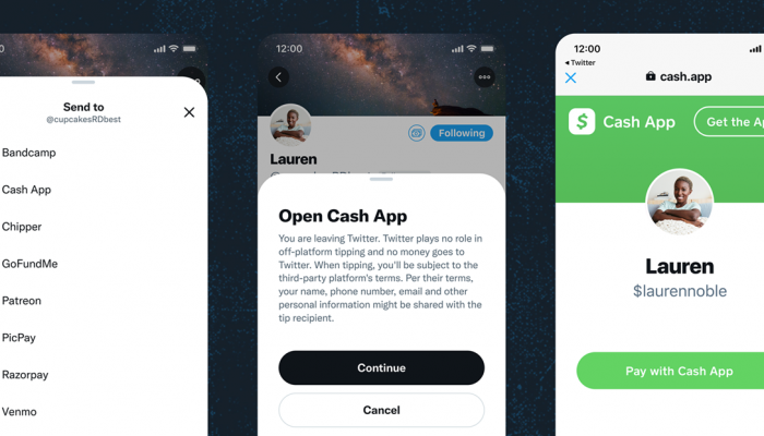 Twitter เปิดตัวฟีเจอร์การให้ทิป กับผู้ใช้ทวิตเตอร์กลุ่มเล็กๆ ในสหรัฐอเมริกา เพิ่มปุ่มด้านบนโปรไฟล์ให้สนับสนุนการจ่ายทิปได้