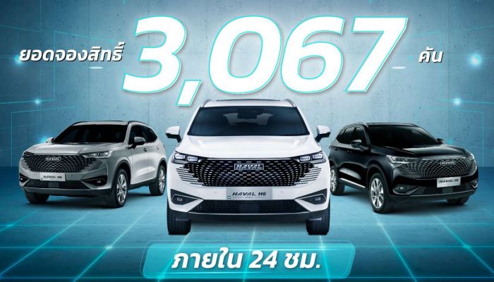 เกรท วอลล์ มอเตอร์ ปลื้ม ยอดจองสิทธิ์ซื้อ All New HAVAL H6 Plug-in Hybrid SUV สูงถึง 3,067 คันใน 24 ชั่วโมง!