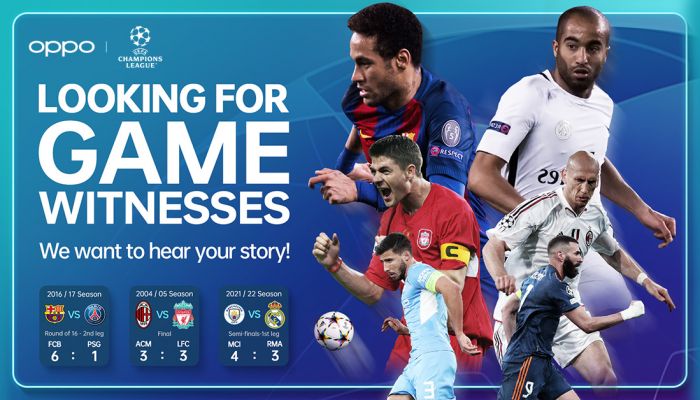OPPO เผย 3 แมตช์สร้างแรงบันดาลใจจาก UEFA Champions League  จากผลโหวตของแฟนๆ