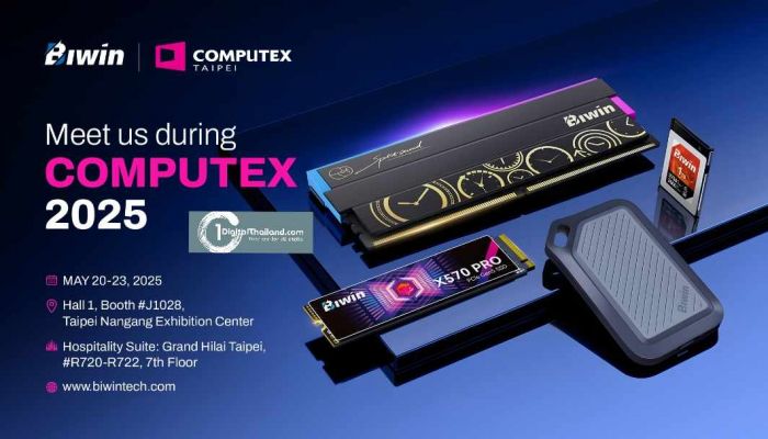 Biwin เตรียมยกทัพโซลูชันจัดเก็บข้อมูลชั้นนำในงาน Computex 2025