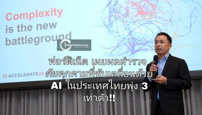 ฟอร์ติเน็ต เผยผลสำรวจ ภัยคุกคามที่ขับเคลื่อนด้วย AI ในประเทศไทยพุ่ง 3 เท่าตัว ช่วยให้ก่ออาชญากรรมแนบเนียนขึ้น เร็วขึ้น