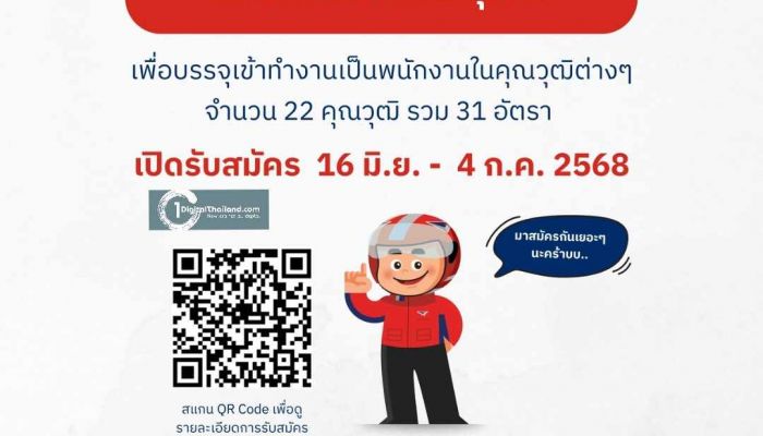 สงคราม สมัครด่วน!! ไปรษณีย์ไทยเปิดรับสมัครบุคลากร ประจำปี 2568 รวม 31 อัตรา เปิดรับสมัครแล้ววันนี้ – 4 ก.ค 2568 
