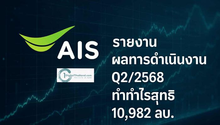 AIS รายงานผลการดำเนินงาน Q 2/2568 ทำกำไรสุทธิ 10,982 ล้านบาท