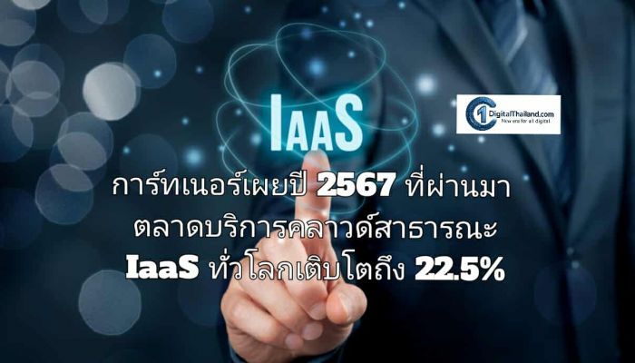 การ์ทเนอร์ เผยปี 2567 ที่ผ่านมา ตลาดบริการคลาวด์สาธารณะ IaaS ทั่วโลกเติบโตถึง 22.5%