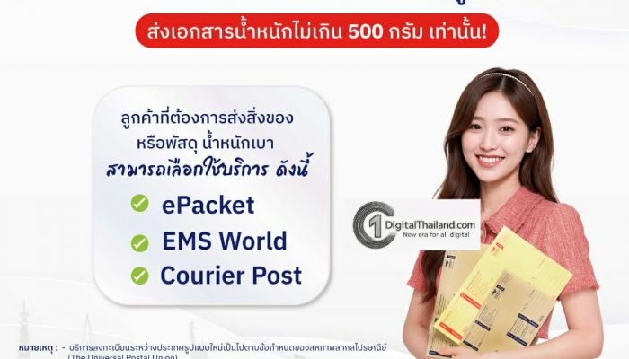 ไปรษณีย์ไทย แจ้งปรับรูปแบบบริการ 'ลงทะเบียนระหว่างประเทศ' ส่งได้เฉพาะเอกสาร เริ่ม 1 มกราคม 2569