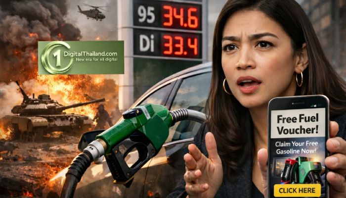 สงครามดันกระแสน้ำมันพุ่ง ! AOC เตือน โจรออนไลน์ฉวยโอกาส หลอกส่งลิงก์ 'เติมน้ำมันฟรี' เสี่ยงถูกดูดเงินในบัญชี