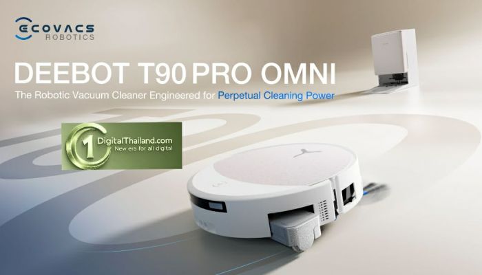 ECOVACS เปิดตัว DEEBOT T90 PRO OMNI พร้อมเทคโนโลยี OZMO ROLLER 3.0 และ PowerBoost การออกแบบที่เรียบง่าย แต่ทำงานได้อย่างทรงพลัง