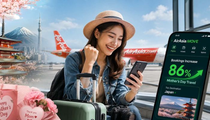 เที่ยววันแม่คึกคัก! AirAsia MOVE เผยคนไทยแห่จองตั๋วพุ่ง 86% - ญี่ปุ่นยังครองแชมป์