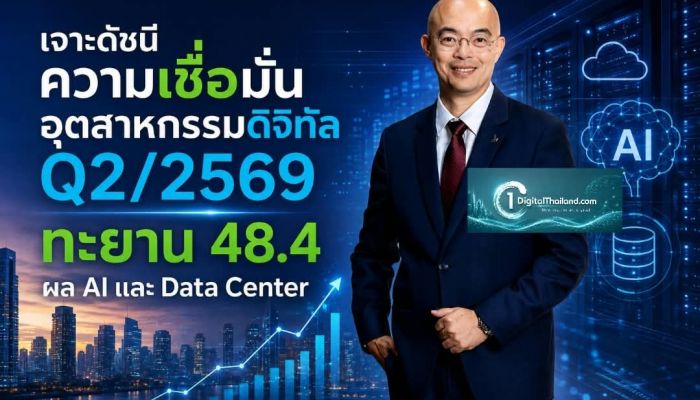 เจาะดัชนีความเชื่อมั่นอุตฯ ดิจิทัล Q2/2569 ทะยาน 48.4 ผล AI และ Data Center หนุนเศรษฐกิจดิจิทัลฟื้นตัว