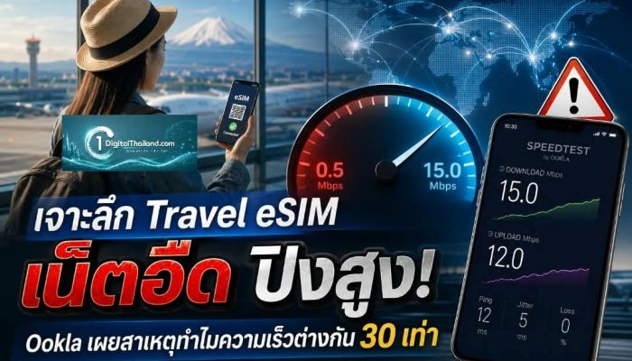 เจาะลึก Travel eSIM เน็ตอืด ปิงสูง! Ookla เผยสาเหตุทำไมความเร็วต่างกัน 30 เท่า