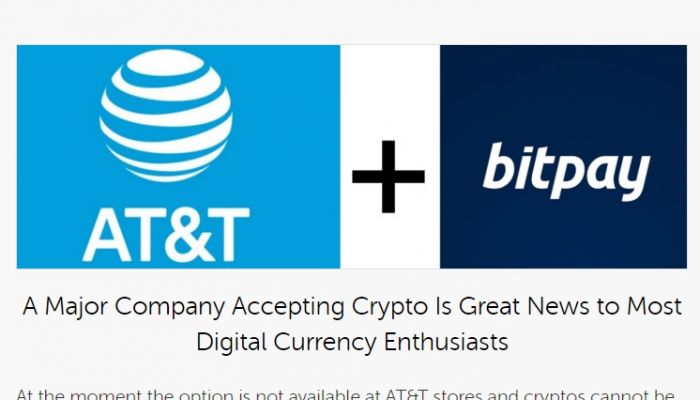 AT&T บริษัทที่มีรายได้สูงอันดับ 9 ของโลก รับชำระบิลด้วย Bitcoin ทั้ง BCH และ BTC