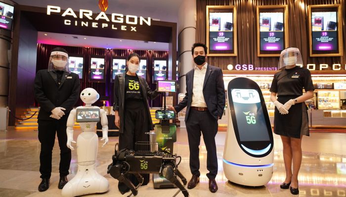 AIS จับมือ เมเจอร์ ซีนีเพล็กซ์ นำทัพหุ่นยนต์ 5G ตั้งการ์ด เสริมมาตรการดูแลความปลอดภัยและสุขอนามัย