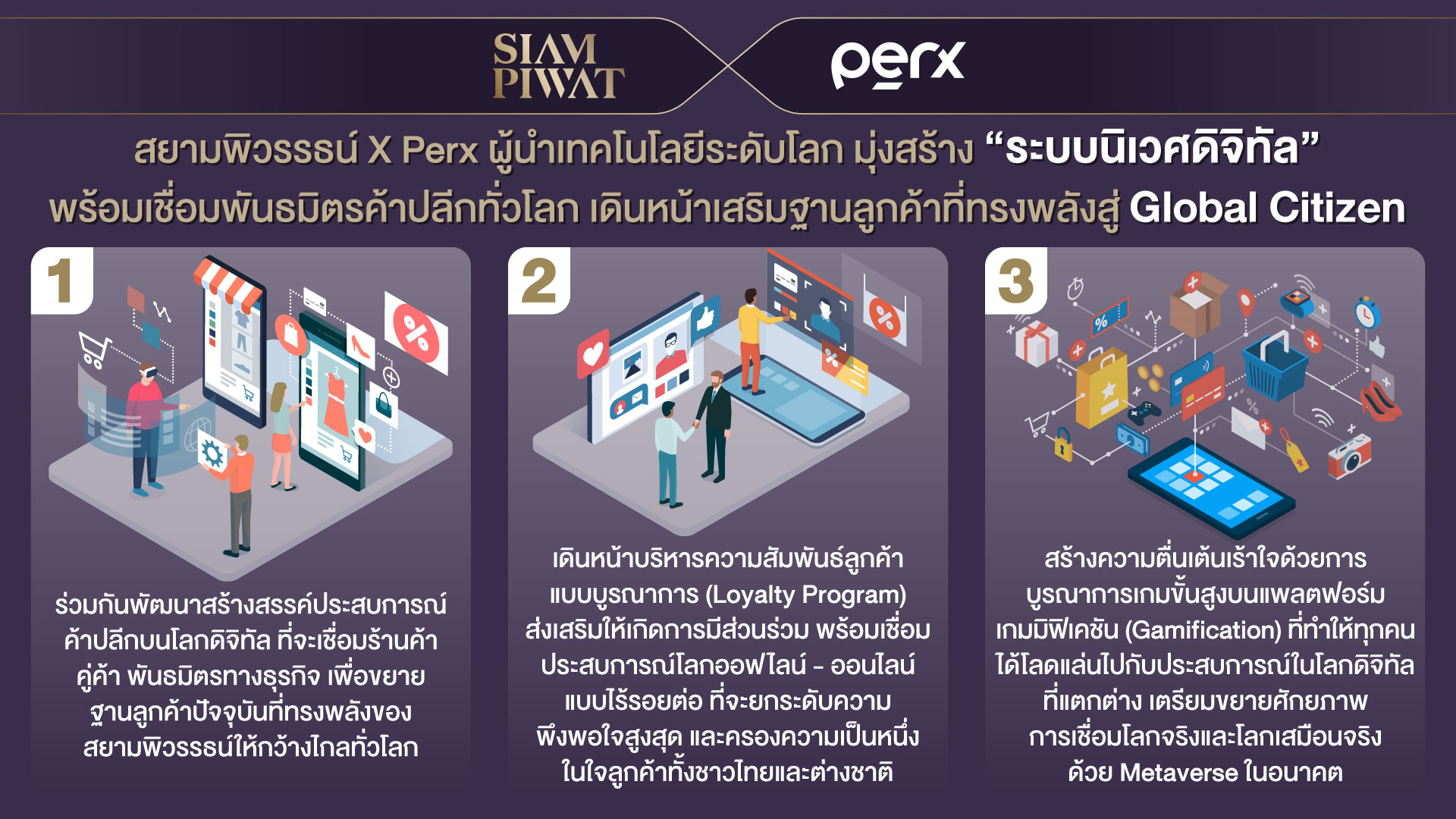 สยามพิวรรธน์ จับมือ Perx ผู้นำเทคโนโลยีระดับโลก สร้าง “ระบบนิเวศดิจิทัล” พลิกโฉมค้าปลีกทั่วโลก เตรียมพร้อมสู่โลกเสมือนจริงด้วย Metaverse ในอนาคต