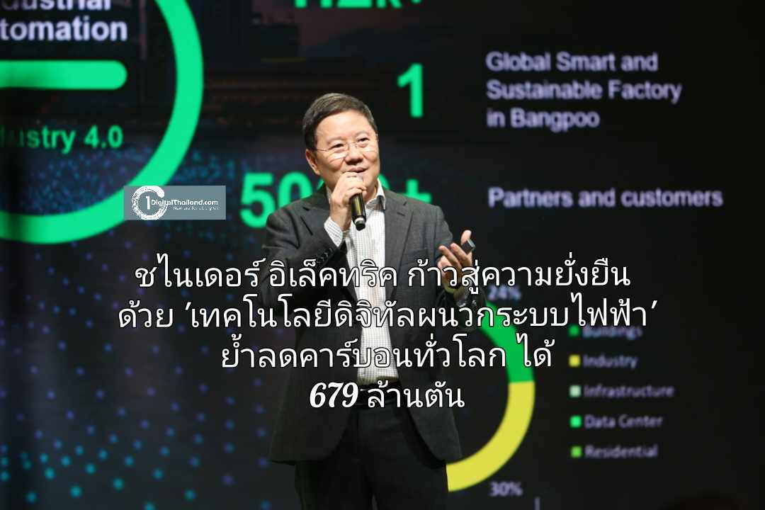 ชไนเดอร์ อิเล็คทริค ก้าวสู่ความยั่งยืนด้วย 'เทคโนโลยีดิจิทัลผนวกระบบไฟฟ้า' ย้ำลดคาร์บอนทั่วโลกได้  679 ล้านตัน