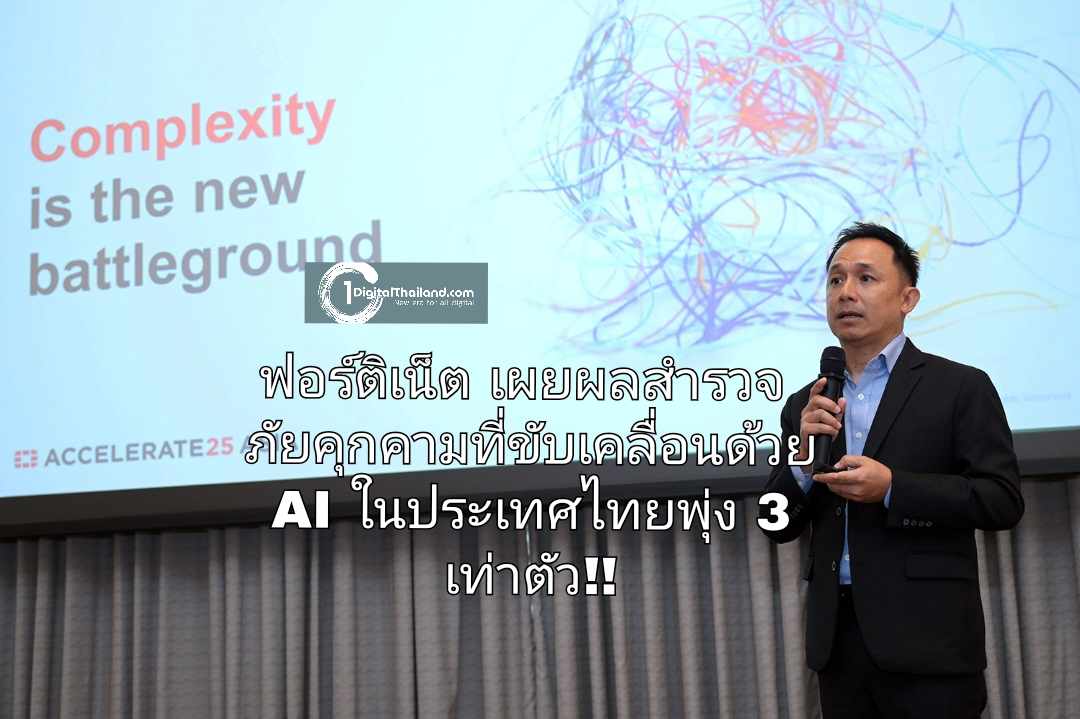 ฟอร์ติเน็ต เผยผลสำรวจ ภัยคุกคามที่ขับเคลื่อนด้วย AI ในประเทศไทยพุ่ง 3 เท่าตัว ช่วยให้ก่ออาชญากรรมแนบเนียนขึ้น เร็วขึ้น