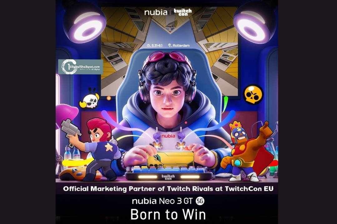 nubia จับมือ Twitch Rivals ในงาน TwitchCon Europe 2025 เพื่อจุดประกายความเร้าใจของเกมเมอร์ด้วยแนวคิด 'Born to Win'