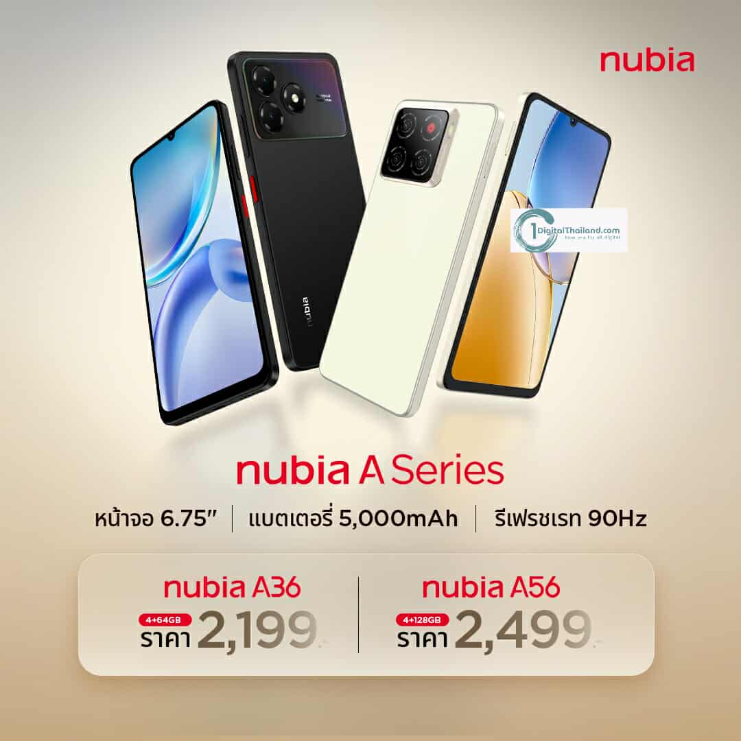 nubia ประกาศเปิดตัวสมาร์ทโฟนรุ่นใหม่ A36 และ A56 ต้อนรับการเปลี่ยนแปลงสู่ nubia A Series อย่างเต็มตัว
