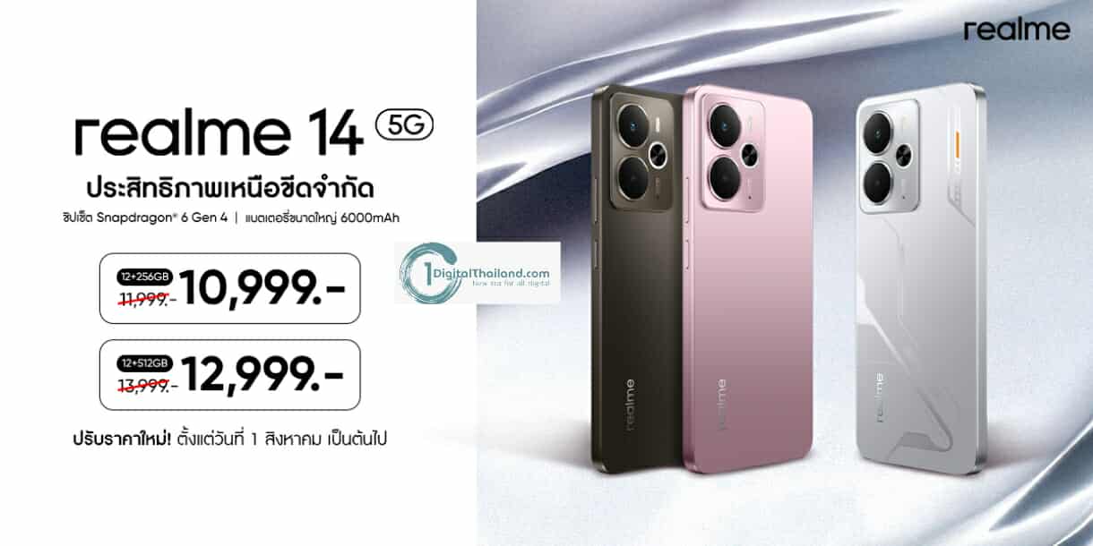 'realme 14 5G' ปรับราคา! หมื่นต้น จัดเต็มทุกฟีเจอร์กับ Performance Dominator แห่งปี