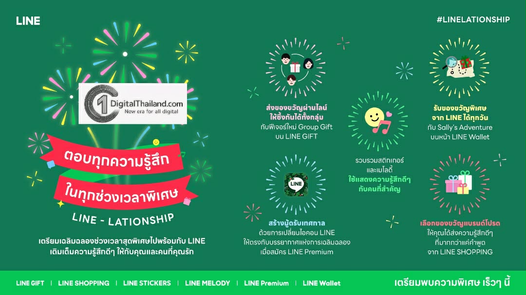 LINE ชวนคนไทยฉลองช่วงเวลาพิเศษกับ 'LINE-LATIONSHIP' แคมเปญที่ทำให้ทุกโมเมนต์เป็นความสัมพันธ์ที่มีความหมาย เปลี่ยนทุกการแชท ทุกสติกเกอร์ ทุกของขวัญให้พิเศษกว่าเดิม