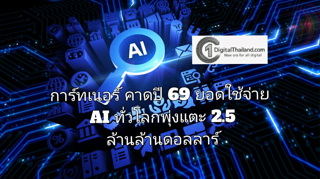 การ์ทเนอร์ คาดปี 69 ยอดใช้จ่าย AI ทั่วโลกพุ่งแตะ 2.5 ล้านล้านดอลลาร์