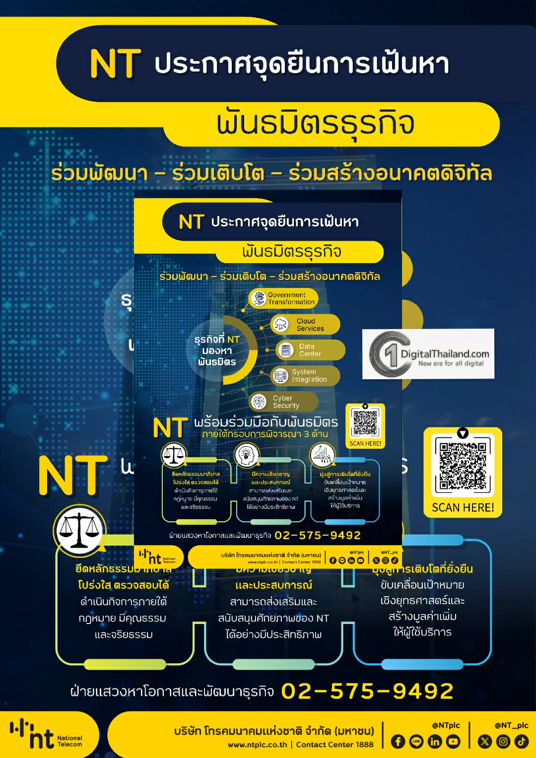 NT พร้อมเปิดรับพันธมิตรธุรกิจดิจิทัล ยึดหลักธรรมาภิบาลโปร่งใสและเสริมศักยภาพขององค์กรในภาพรวม