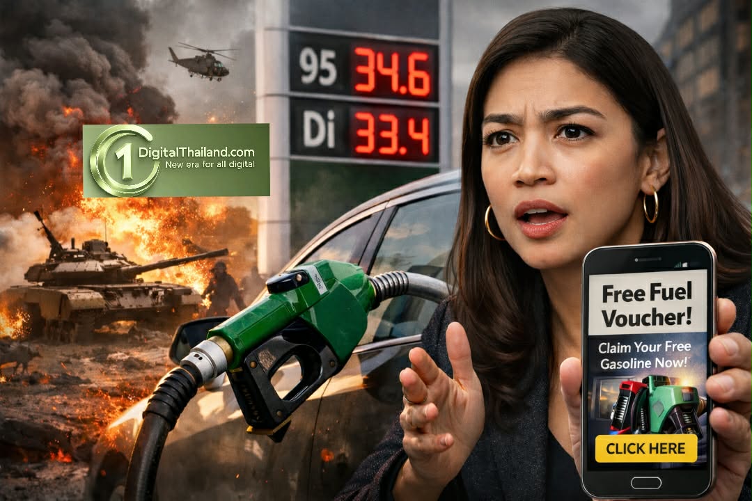 สงครามดันกระแสน้ำมันพุ่ง ! AOC เตือน โจรออนไลน์ฉวยโอกาส หลอกส่งลิงก์ 'เติมน้ำมันฟรี' เสี่ยงถูกดูดเงินในบัญชี