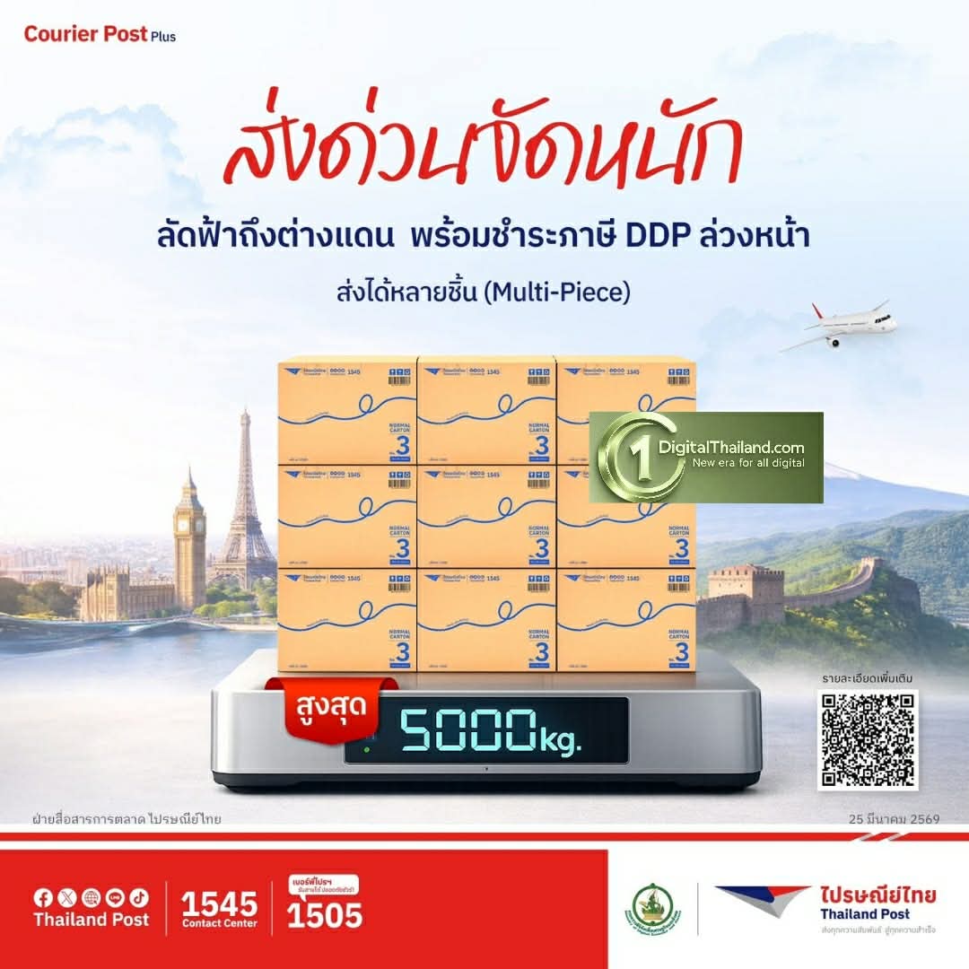 ส่งออกนอกเรื่องง่าย! ไปรษณีย์ไทย เปิดตัว 2 บริการใหม่ Courier Post Plus และ ePacket รับน้ำหนักได้ถึง 5 ตัน