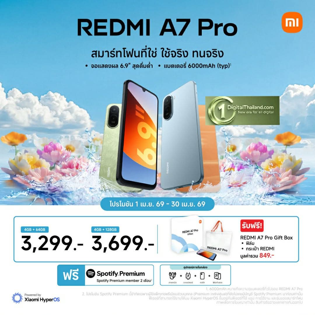 เสียวหมี่ เปิดตัวสมาร์ทโฟน REDMI A7 Pro ให้หน้าจอใหญ่เต็มตา แบตอึด พร้อมฟีเจอร์อัปเกรด ในราคาเริ่มต้นเพียง 3,299 บาท