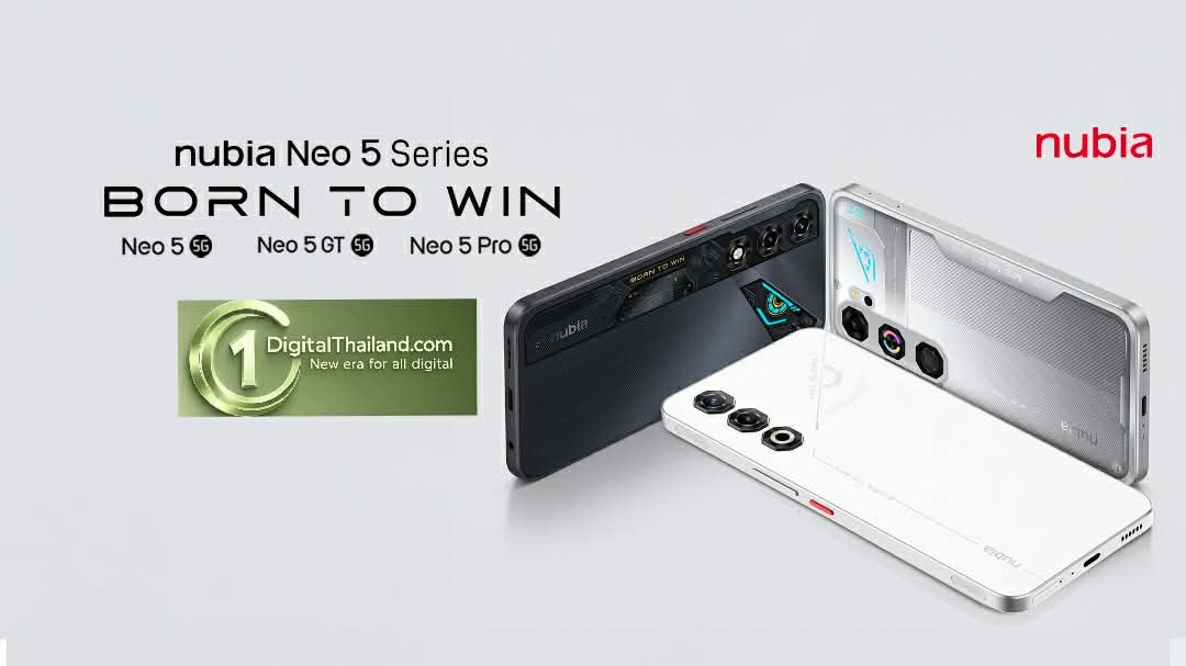nubia Neo 5 Series บุกไทย! ถ่ายทอด DNA สายเลือดผู้ชนะจาก REDMAGIC อัดแน่นพัดลม-Trigger ระดับโปร พร้อมสยบทุกสนาม