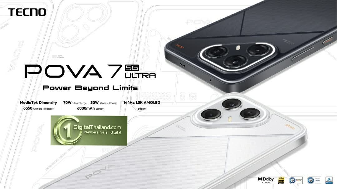 TECNO POVA 7 Ultra 5G สุดยอดเกมมิ่งโฟนระดับโปร ดีไซน์ล้ำ จัดเต็มกล้อง และ AI พร้อมวางจำหน่ายแล้ววันนี้!