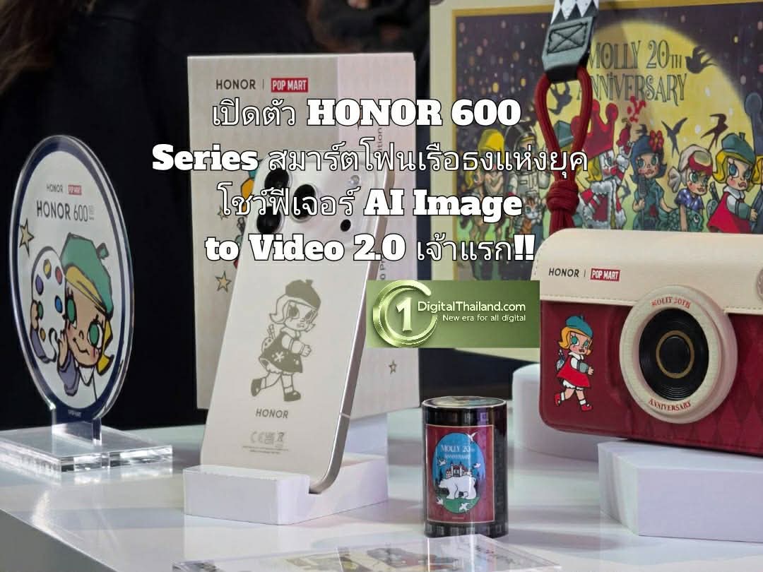 เปิดตัว HONOR 600 Series สมาร์ตโฟนเรือธงแห่งยุค โชว์ฟีเจอร์ AI Image to Video 2.0 เจ้าแรก!! พร้อมกล้อง 200MP AI Portrait Camera แบตอึด 7,000mAh  