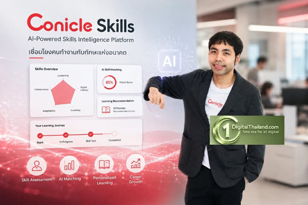 Conicle พลิกโฉมแรงงานไทย เปิดตัว 'Conicle Skills' แพลตฟอร์มอัจฉริยะ AI ลดสูญเสียรายได้ชาติถึง 3.3 ล้านล้านบาท