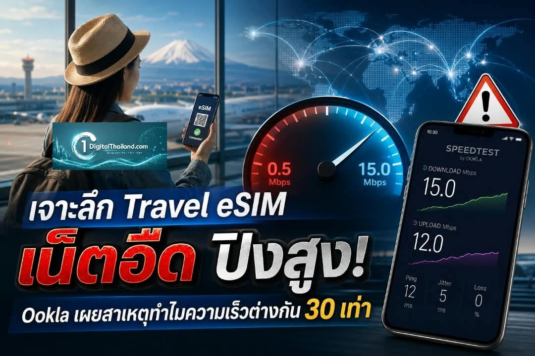 เจาะลึก Travel eSIM เน็ตอืด ปิงสูง! Ookla เผยสาเหตุทำไมความเร็วต่างกัน 30 เท่า