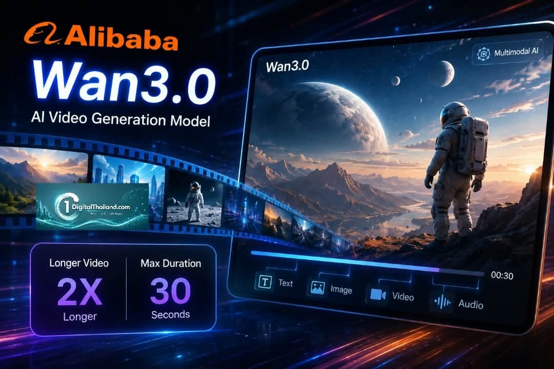 ​อาลีบาบาเปิดตัว Wan3.0 โมเดล AI สร้างวิดีโอ Multimodal ยาวขึ้น 2 เท่า นานสูงสุด 30 วินาที