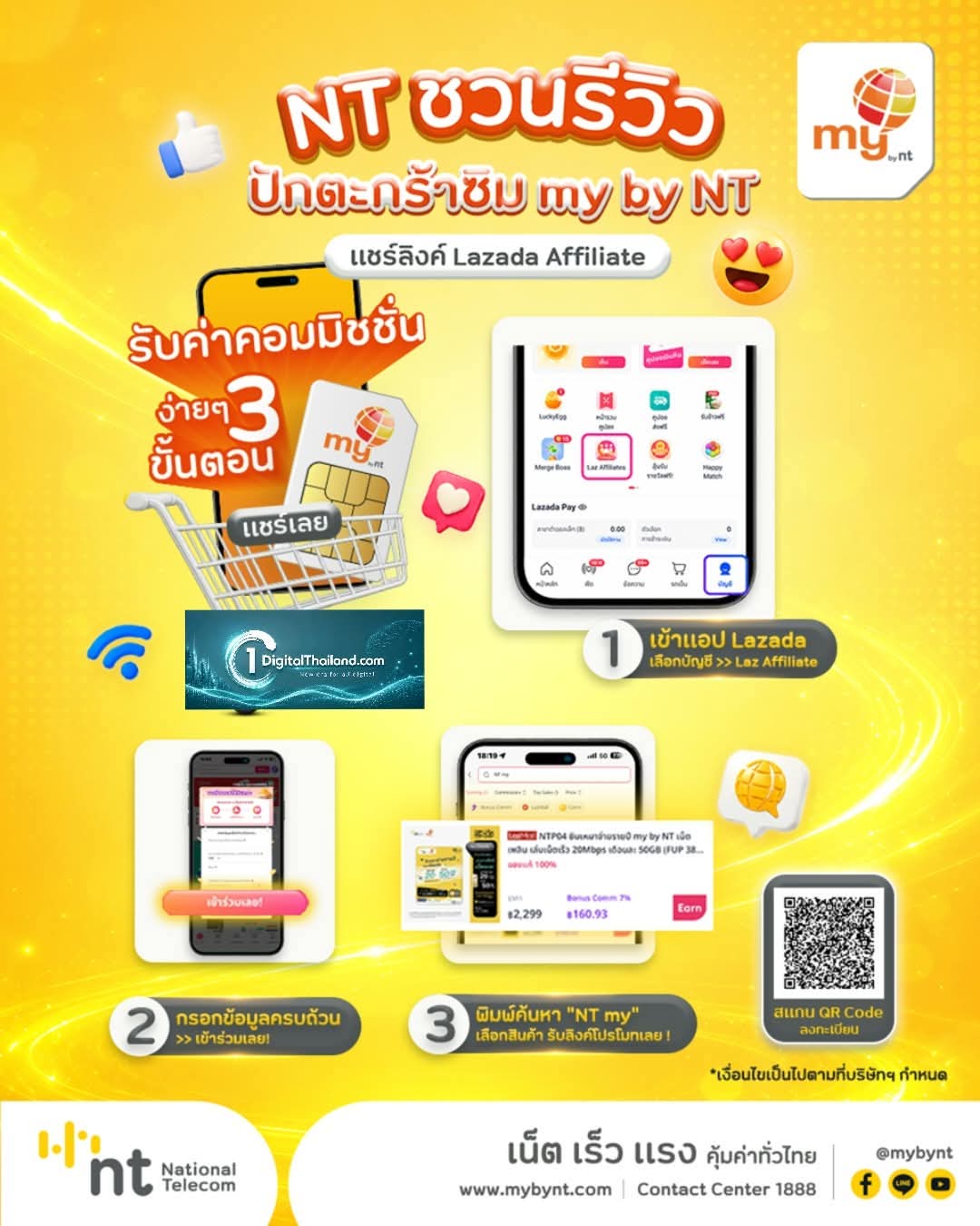 my by NT เสริมบริการบน Lazada พร้อมเปิดโอกาสสร้างรายได้ผ่าน Laz Affiliates