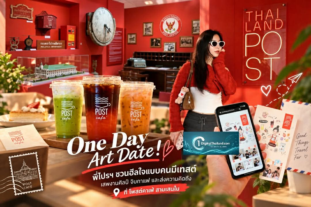One Day Art Date! พี่ไปรฯ ชวนฮีลใจแบบคนมีเทสต์ เสพงานศิลป์ จิบกาแฟ และส่งความคิดถึง ที่ โพสต์คาเฟ่ สามเสนใน
