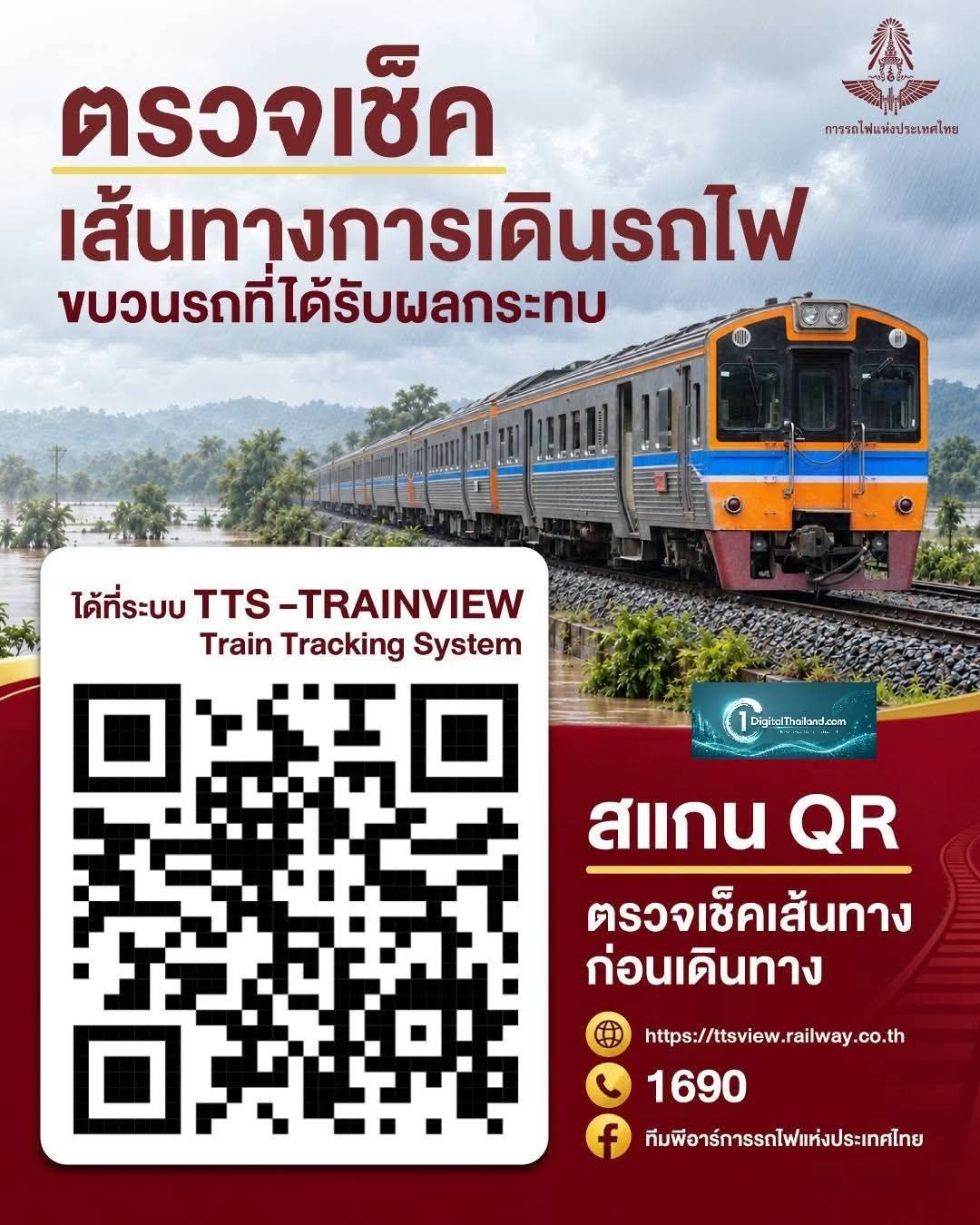 การรถไฟฯ แจ้งปรับแผนการเดินรถสายเหนือ หลังน้ำท่วมสันรางย่านสถานีหัวงิ้ว พร้อมงดเดินขบวนรถทางไกล 9 ขบวน