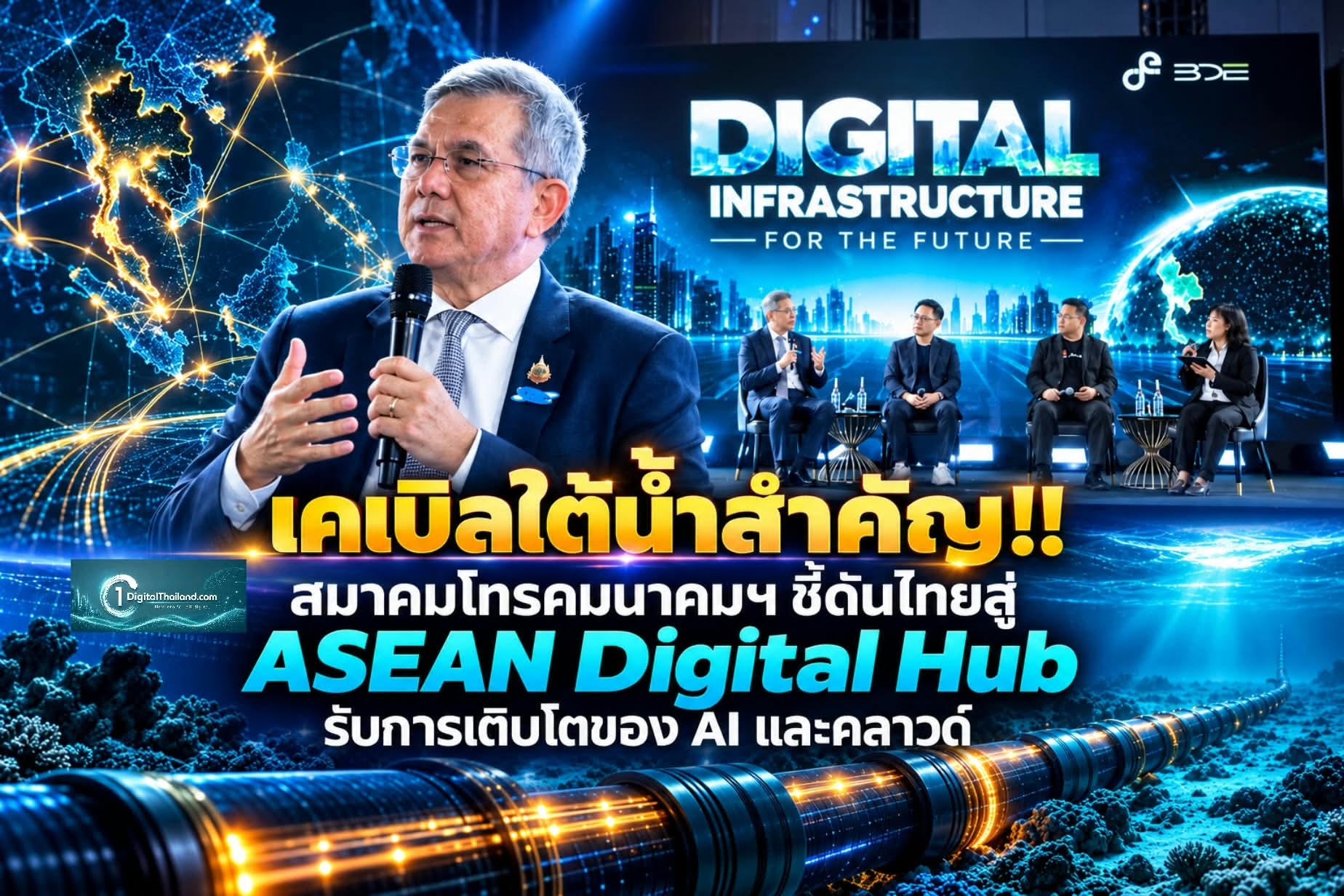เคเบิลใต้น้ำสำคัญ!! สมาคมโทรคมนาคมฯ ชี้ดันไทยสู่ ASEAN Digital Hub รับการเติบโตของ AI และคลาวด์ 