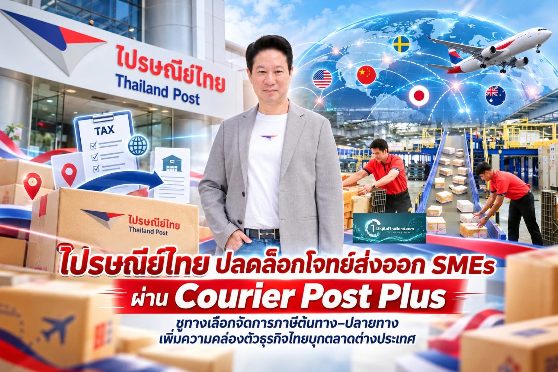 ไปรษณีย์ไทย ปลดล็อกโจทย์ส่งออก SMEs ผ่าน Courier Post Plus ชูทางเลือกจัดการภาษีต้นทาง–ปลายทาง เพิ่มความคล่องตัวธุรกิจไทยบุกตลาดต่างประเทศ
